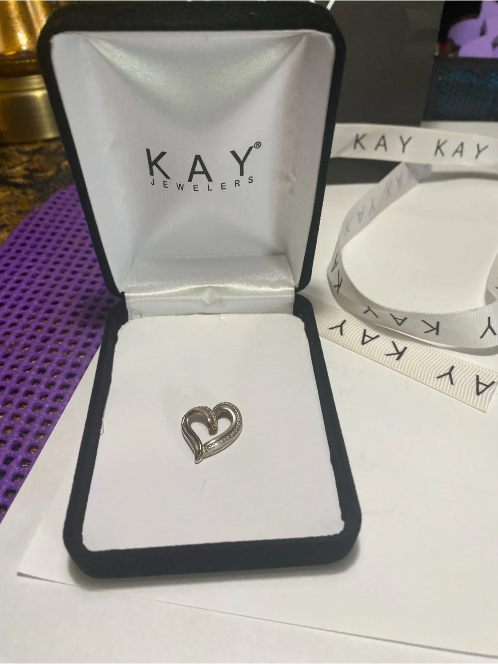 Kay Jewelers Silver Open Heart Pendant
